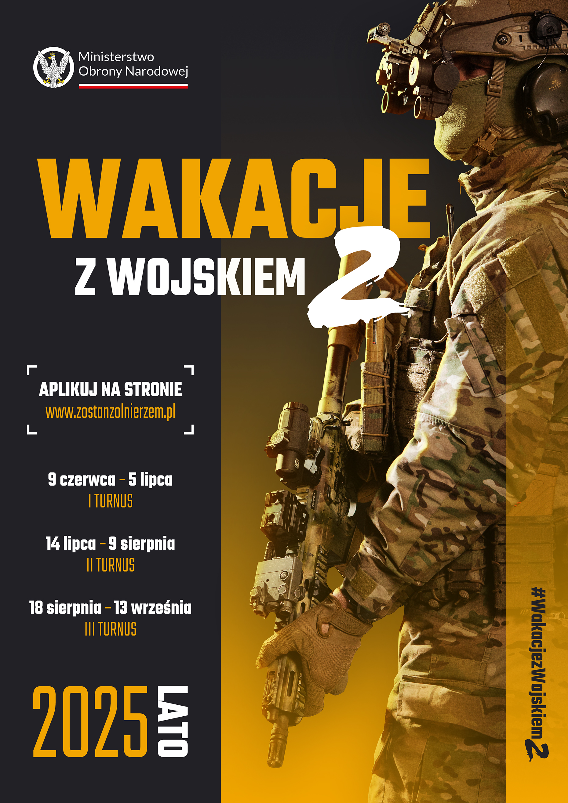 Zdjęcie artykułu WOJSKO POLSKIE ZAPRASZA OCHOTNIKÓW W WIEKU 18-35 LAT DO SPĘDZENIA CZĘŚCI WAKACJI NA DOBROWOLNYM, DARMOWYM I OCHOTNICZYM SZKOLENIU POD HASŁEM „WAKACJE Z WOJSKIEM 2”