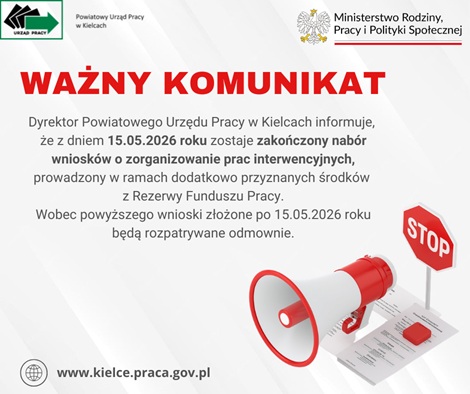 Obrazek dla: Zakończenie naboru wniosków o zorganizowanie prac...