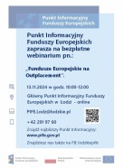 Zdjęcie artykułu Bezpłatne webinarium pn. „Fundusze Europejskie na...